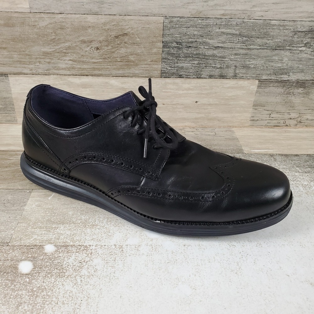Cole Haan Original Grand Wingtip Oxford Mens Shoes Sz 12 W Black Leather Comfort